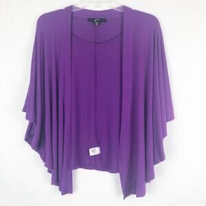GNW Purple Open Front Wrap Cardigan Size Small